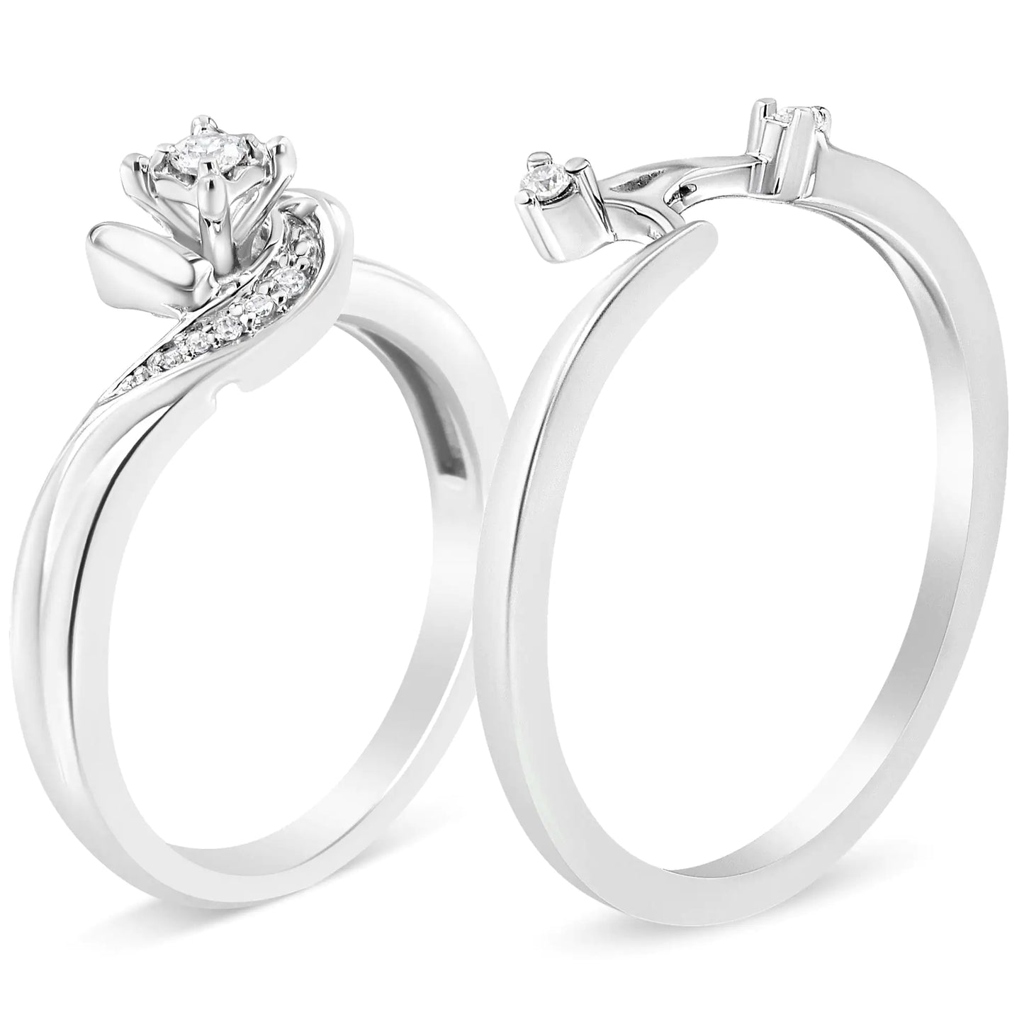 Juego de anillos de novia