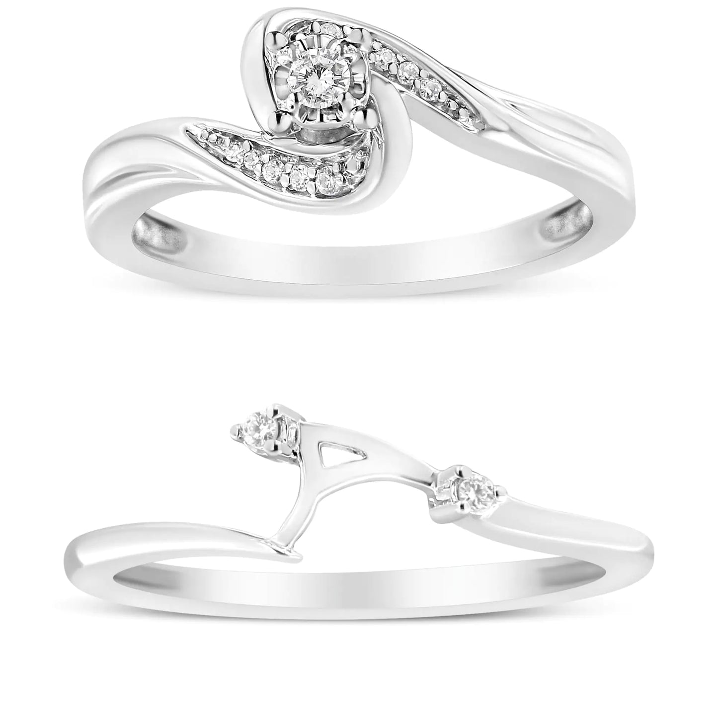 Juego de anillos de novia