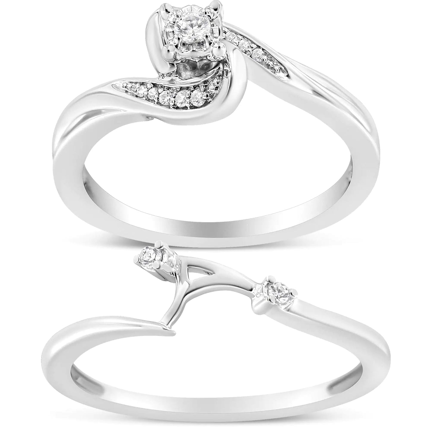 Juego de anillos de novia