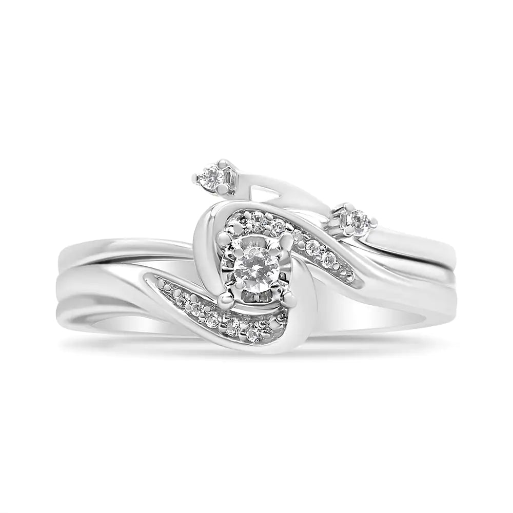 Juego de anillos de novia